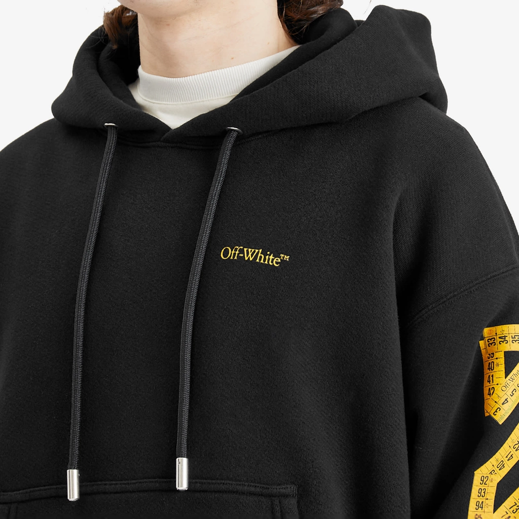 Off White Men's Tape Arrow Skate Hoodie Black Citrus